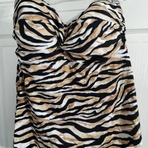 Zebra Print Bikini Top
